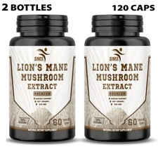 Lion’s Mane Cognition Mushroom Extract 120 Veggie Capsules Organic Non GMO
