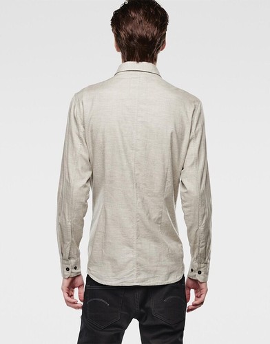 $180 Designer Rare G-STAR RAW Men's Fitted Army Style Rovic Patch Casual Shirt - Picture 3 of 4