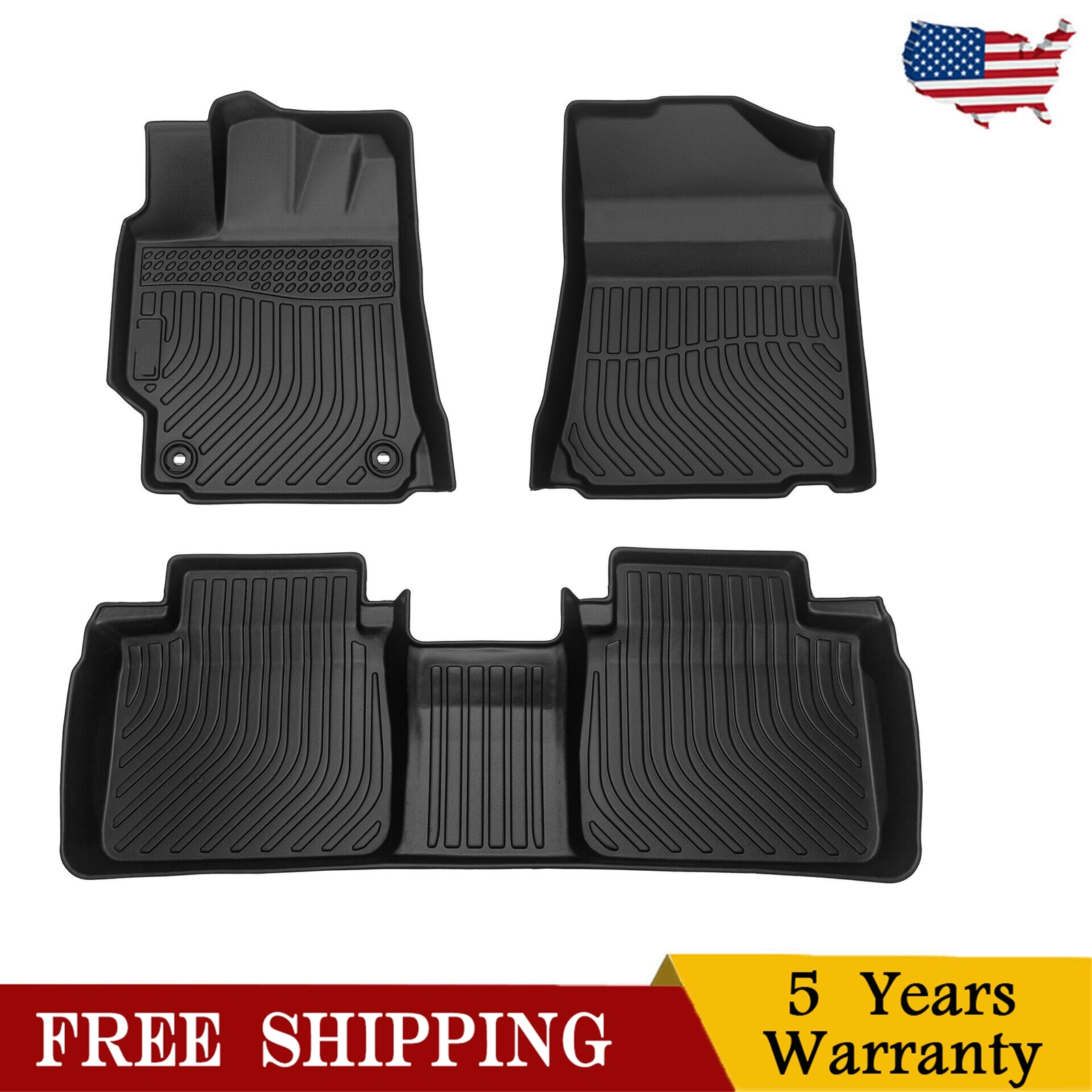 2012-2017 Toyota Camry TPE Rubber All-Weather Waterproof Floor Mats