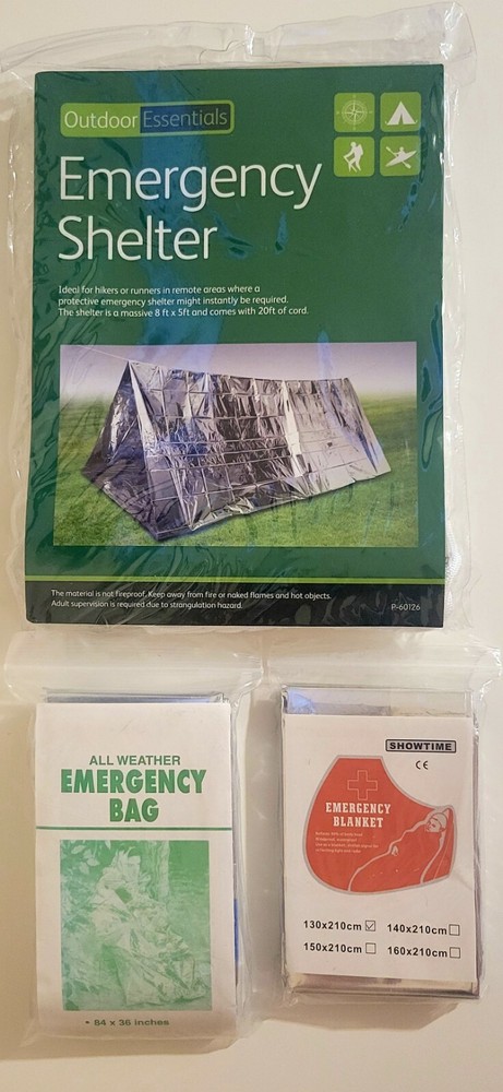 All-Weather Survival Gear Kit with Emergency Shelter and Blanket