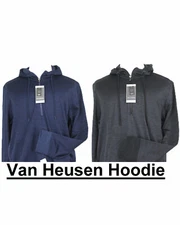Van Heusen Performance Space Dye Fleece Quarter Zip Hoodie Regular Fit