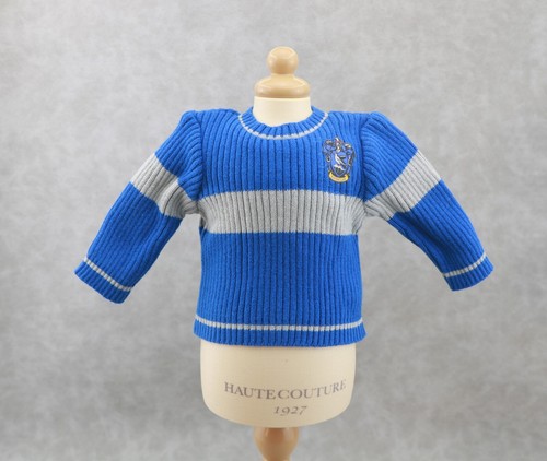 American Girl blue silver crest stripes sweater for 18'' doll ravenclaw house