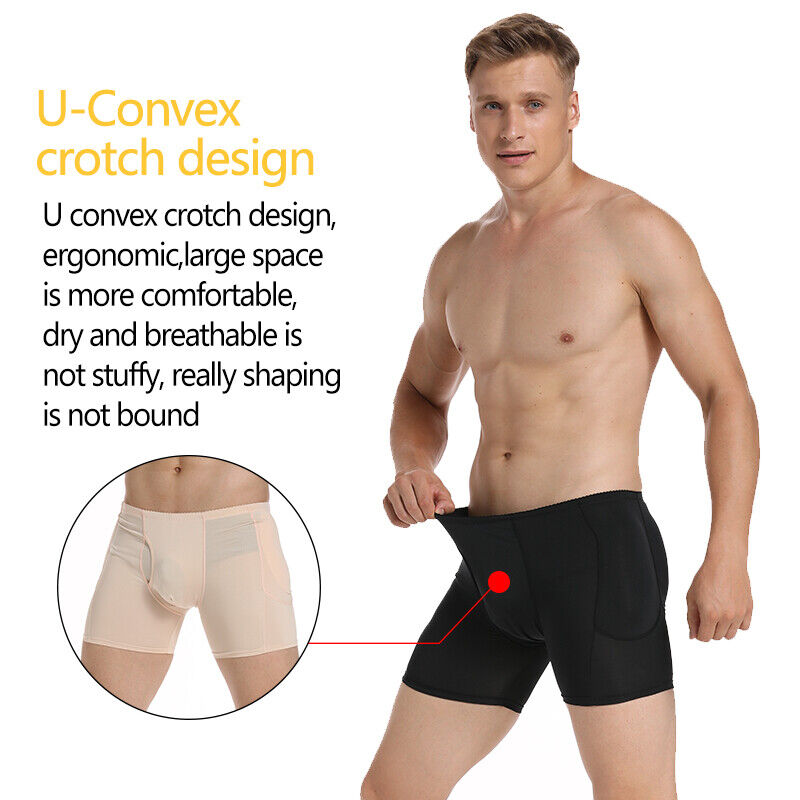 Mens Butt Lifter Shapewear Padded Boxer Briefs Booster Enhancer Hip-up  Underwear