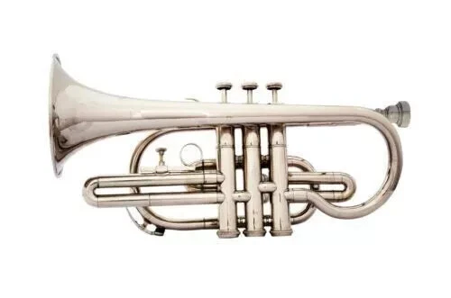 Cornet Trumpet Nickel Silver Finish BB Pitch With Free Hard Case And Mouthpiece - Image 2 of 4