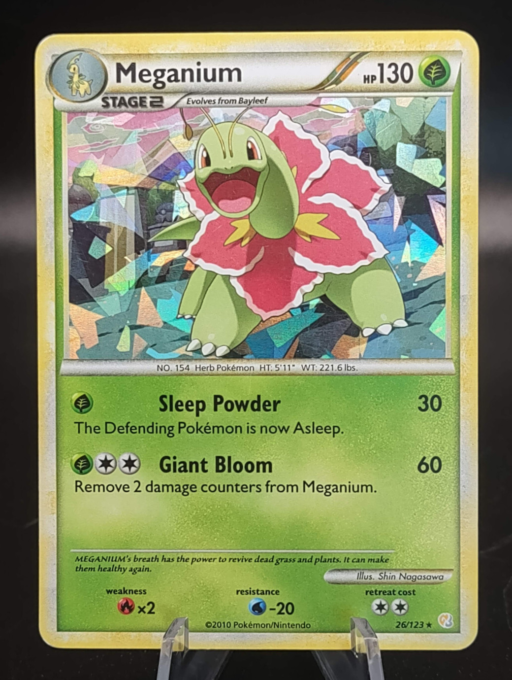 Meganium - 26/123 Cracked Ice Holo Theme Deck Exclusives LP English Pokemon Card