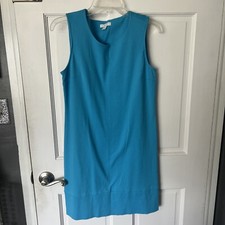 New York & Company Womens Dress Size M Medium Sleeveless Round Neck  Shift Blue