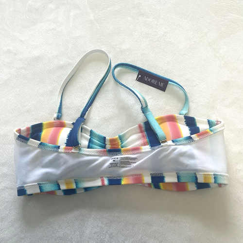 ADORE ME 2 Piece Bikini Set Multicolor Striped Removable Straps Size Medium NWT - Picture 11 of 14