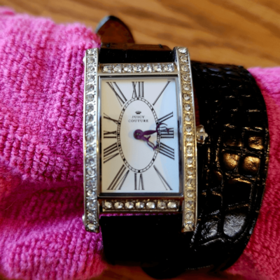 JUICY COUTURE Double Wrap Leather and Crystal Vintage Watch  display picture 3