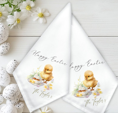 PERSONALISIERTE Serviette Ostern Küken Motiv, Tischwäsche, Essgeschenk, Dinnerserviette