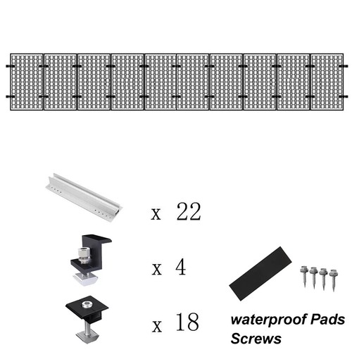 Kit de montaje de panel solar abrazaderas de soporte de rieles de fijación para techos planos de metal - Imagen 26 de 32