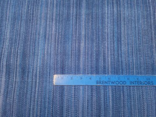P Kaufmann Blue Cobalt Indigo White Woven Stripe Designer Drapery Uph Fabric
