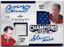 Bobby Hull Glenn Hall 2020-21 Leaf ITG Used The Champions Club Auto Jersey /9
