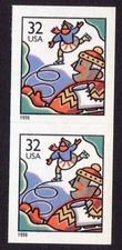 Scott #3117 Christmas Family Ice Skating Scene Pair of 32¢ Stamps - MNH