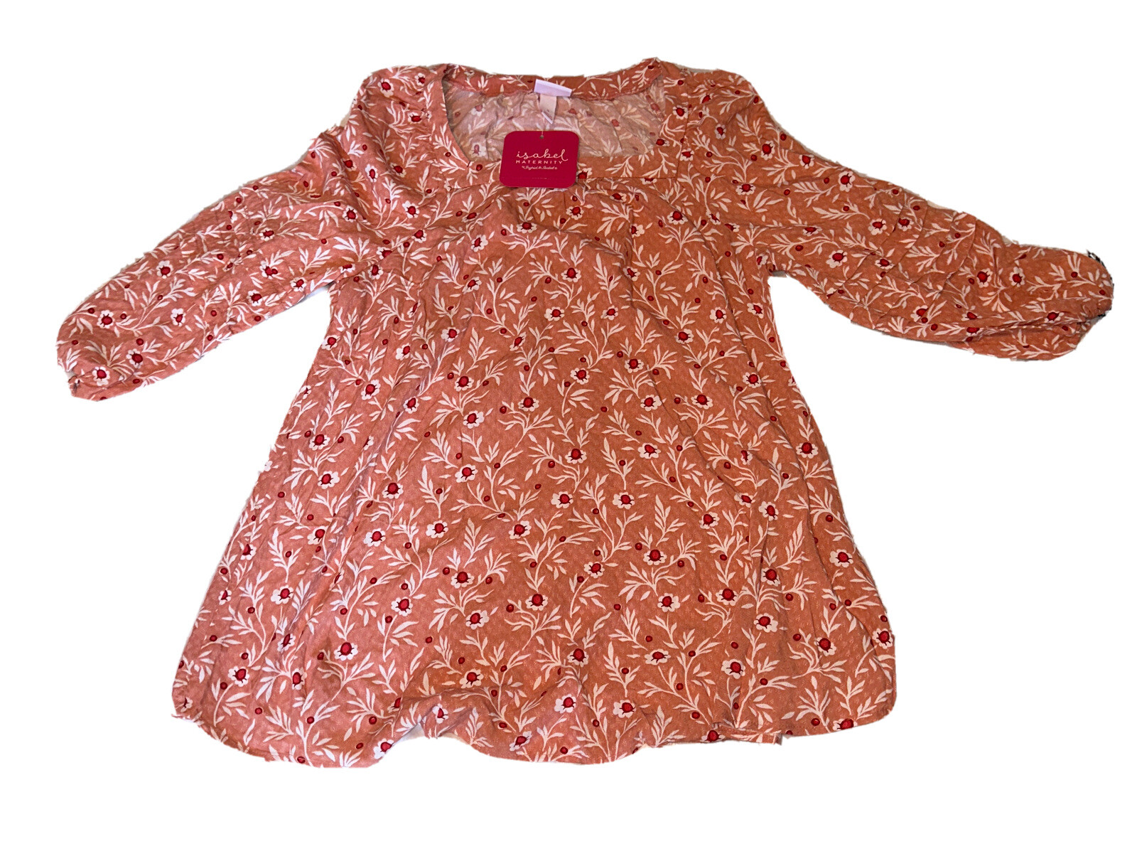 Isabel Maternity Blouse Glaze Floral 3/4 Sleeve Spring Summer Womens Size S