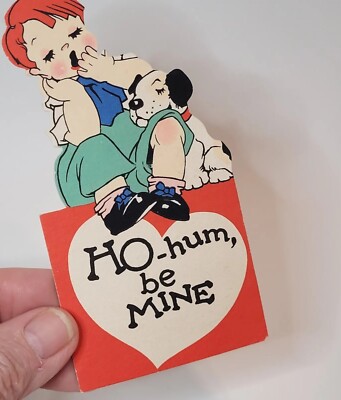 Vtg Valentine Day Cards 1920-1930s Mix Lot of 5 ''Ho-Hum'' Gifts Crafts Decor 