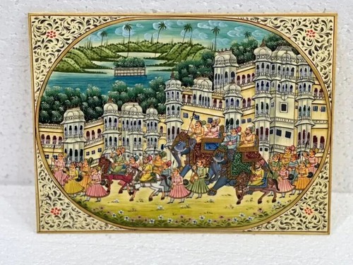 Exquisite Indian-Persian Mughal Painting on Camel Bone, warrior painting - Picture 2 of 2