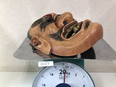 Wooden Noh Mask　木製能面 Amazon.co.jp: Noh Mask, Sculpture, Woodworking, Crafts