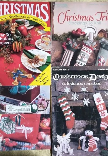 Vtg Lot 3 CHRISTMAS Year-Round Needlework & Craft Ideas+ 2 Leisure Arts ...