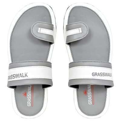 Flipflop & Slipper Slides Slip-On For Men Grey Synthetic Leather Set Non-Slip