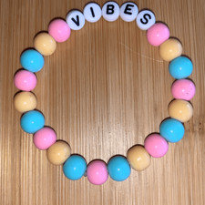 New Handmade Glass Bead Bracelet Girls Women 6.2  Fits Most Yellow Pink Blue