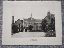 Horham Hall, Entrance Front - Antique Print - 1929