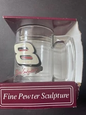 Vintage 2002 NASCAR Dale Earnhardt Jr #8 Stein Glass Mug Fine Pewter Sculpture