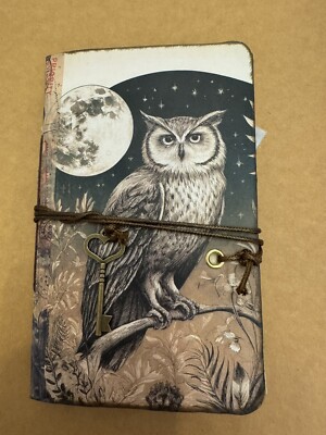 Junk Journal kleines Notitzbuch Geschenk Scrapbook Eule Handarbeit DIY Vintage