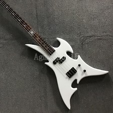 4 String Special Shape White Electric Bass Guitar Rosewood Fretboard Solid Body