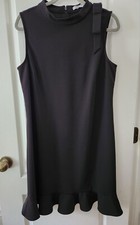 Marc New York  Womens Sleeveless Black Dress Halter Neck Knee Length Size 14
