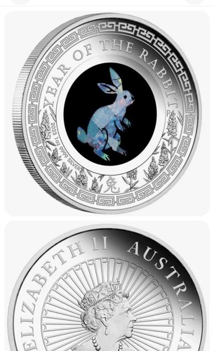 2023 Australian Opal Lunar Series Year of the rabbit Proof Silver Coin - Picture 2 of 2