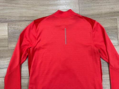 Nike Aeroreact Men's Running Jacket XL Red Half Zip Lightweight Swoosh Logo EUC - Picture 8 of 11