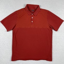 The North Face Polo Shirt Mens Large Red Orange Outdoors Hiking Golf Casual