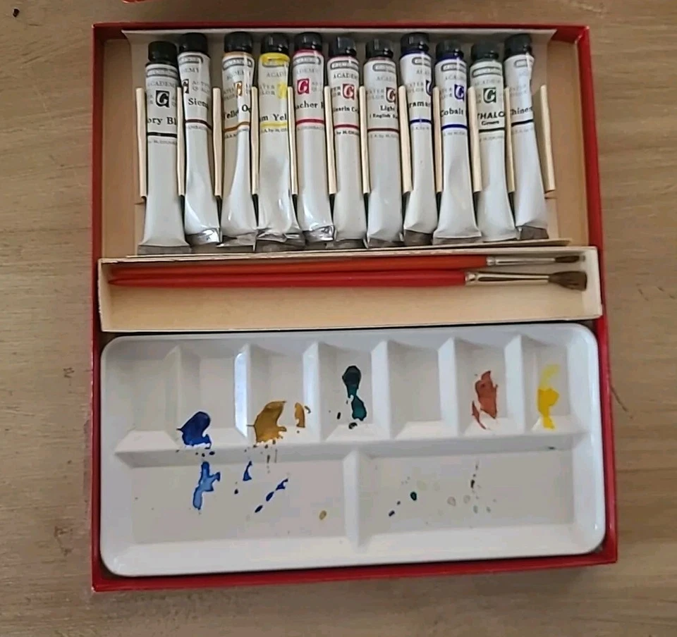 VTG GRUMBACHER ACADEMY Water Color No. 20-11 Full Set ,GIMBELS Tag  NEW - Image 3 of 4