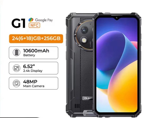 Oukitel G1 Rugged IP68 24+256GB 10600mAh 48MP HD+ 6.52" Android 14 4G Smartphone - 第 1/4 張圖片