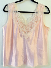 Vintage Escapades Womans Lace Trim Tank Size L Fairy Whimsical Coquette Romantic