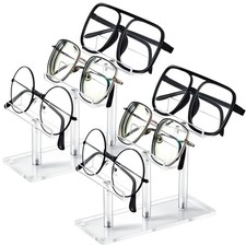 Sintuff 2 Pcs Eyeglasses Display Stand 3 Tiers Acrylic Sunglasses clear