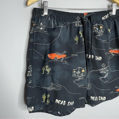 WESC Zack Roadtrip Swim Trunks In Dead End Night 5'' Men's Large Preppy L