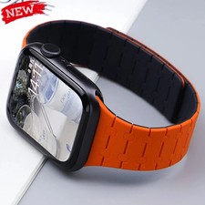 Magnetic Silicone Strap Watch Band for Apple Watch Series 11 10 9876 Ultra 1 2 3