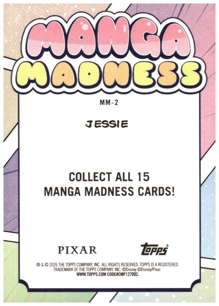 2026 TOPPS DISNEY NEON Manga Madness Insert Jessie #MM-2 (Toy