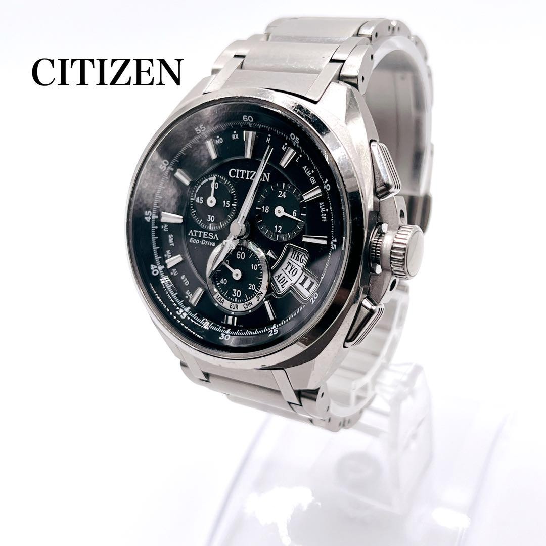 Fukuyama Masaharu Attessa Eco-Drive Titanium Black Watch Pre-Owned