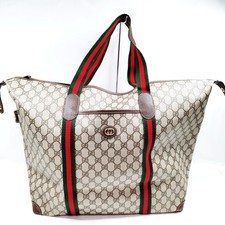 Vintage Gucci Boston Bag Sherry Line Brown PVC 2760149
