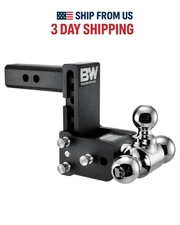 B&W Trailer Hitches Tow & Stow Adjustable Trailer Hitch Ball Mount - Fits 2" Rec