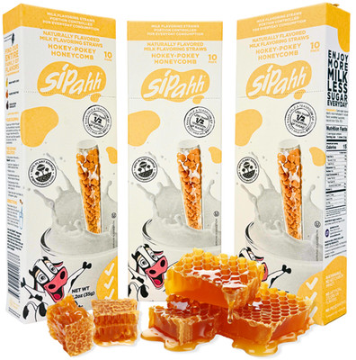 Sipahh 30 Pack Milk Flavouring Straws - Hokey-Pokey Honeycomb - Vegan Friendly