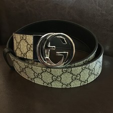 Autentica cintura reversibile con logo Gucci GG misura 95 cm adatta alla vita 32-34