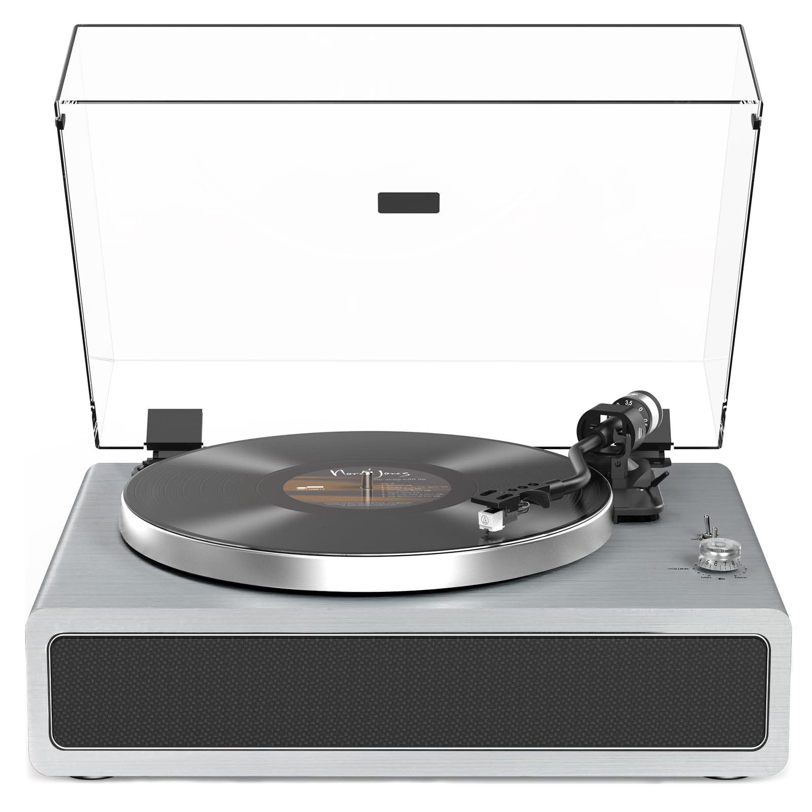 Vintage Bluetooth Turntable Record Player with Built-in Speakers and Vinyl Support-image