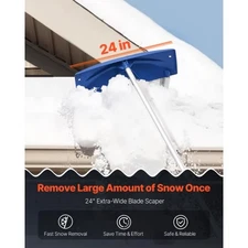 VEVOR Snow Roof Rake, 24 in PP Plastic Blade, 3.8-18.2 ft Adjustable Roof Snow S