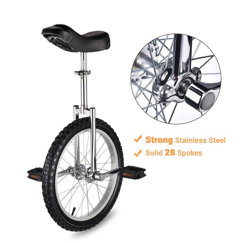 Monociclo Argento 18 In Ruota Mountain Wheel Antiscivolo Pneumatici Equilibrio Esercizio - Foto 2 di 10