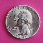 1948 D  Almost Uncirculated  Washington  90% Silver quarter 25¢ - Free Shipping