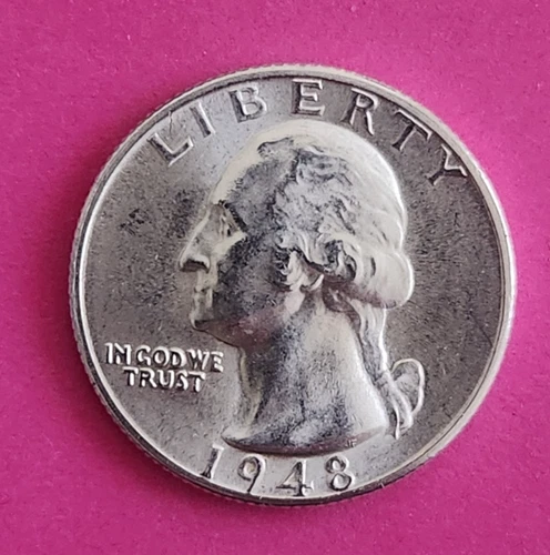 1948 D  Almost Uncirculated  Washington  90% Silver quarter 25¢ - Free Shipping