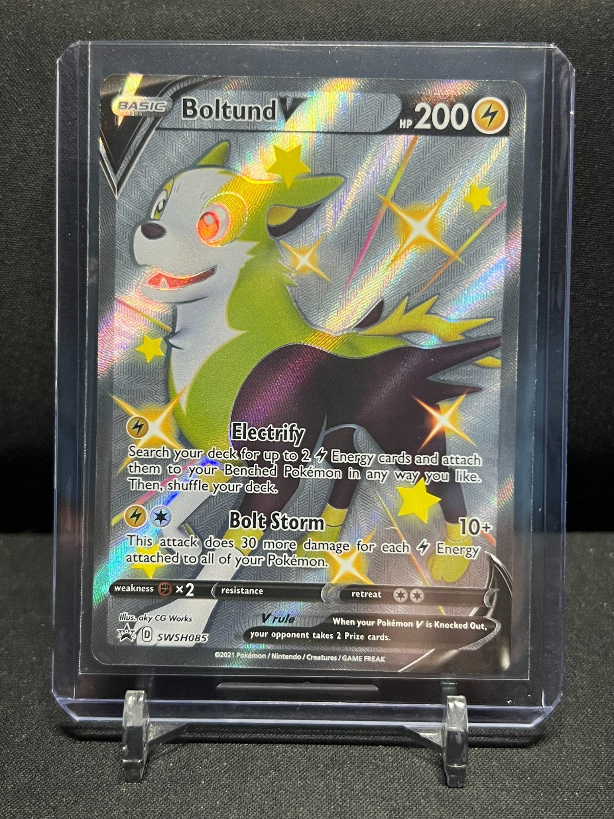 Boltund V SWSH085 Holo Black Star Promo Pokémon 2021 Sword & Shield NM